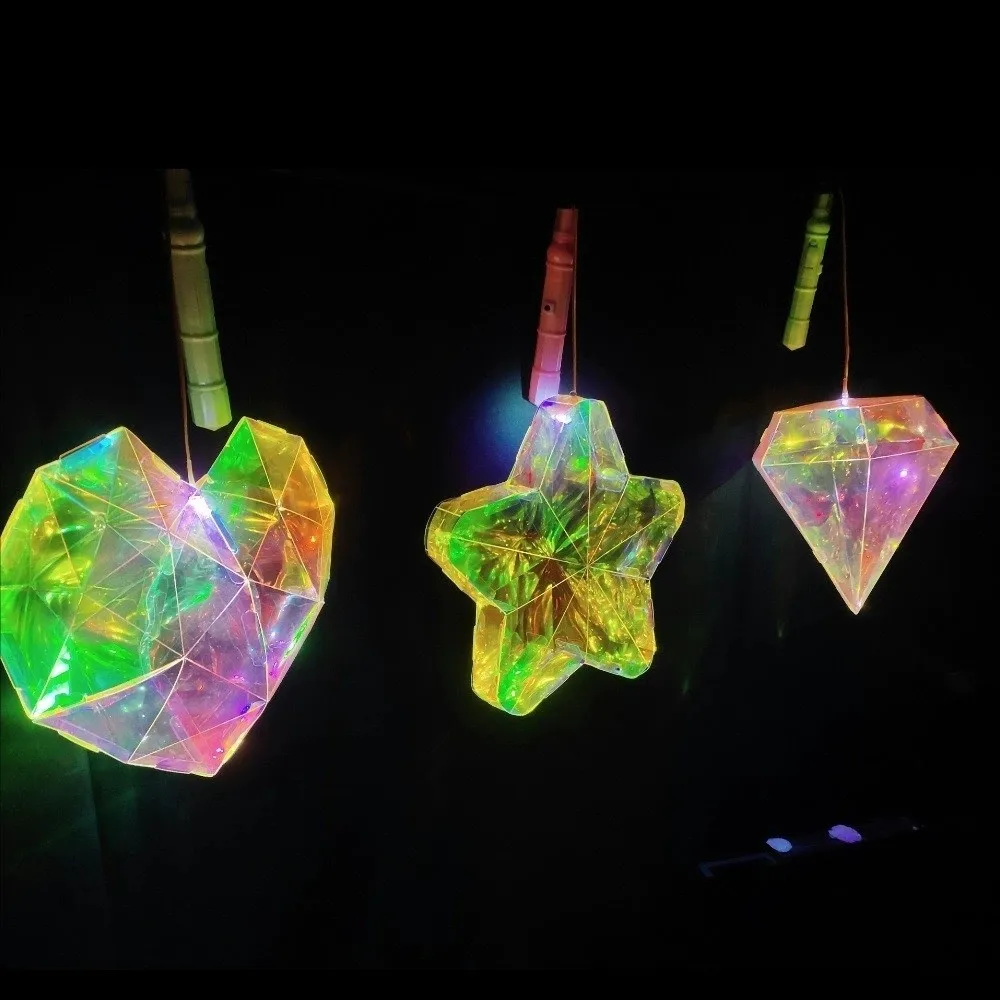 Decorative DIY 3D Laser Light Battery Powered Colorful Lighting Iridescent Lantern Kit Fairy Light Party Decor