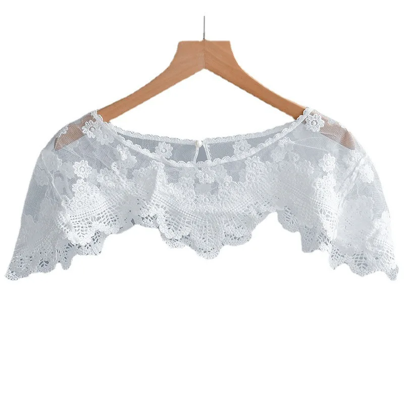 Koreanische Version Sonnencreme Spitze Hohl Haken Blume Spitze Kleinen Schal Vielseitig Kleine Leibchen Kurze Jacke Abdeckung für Frauen