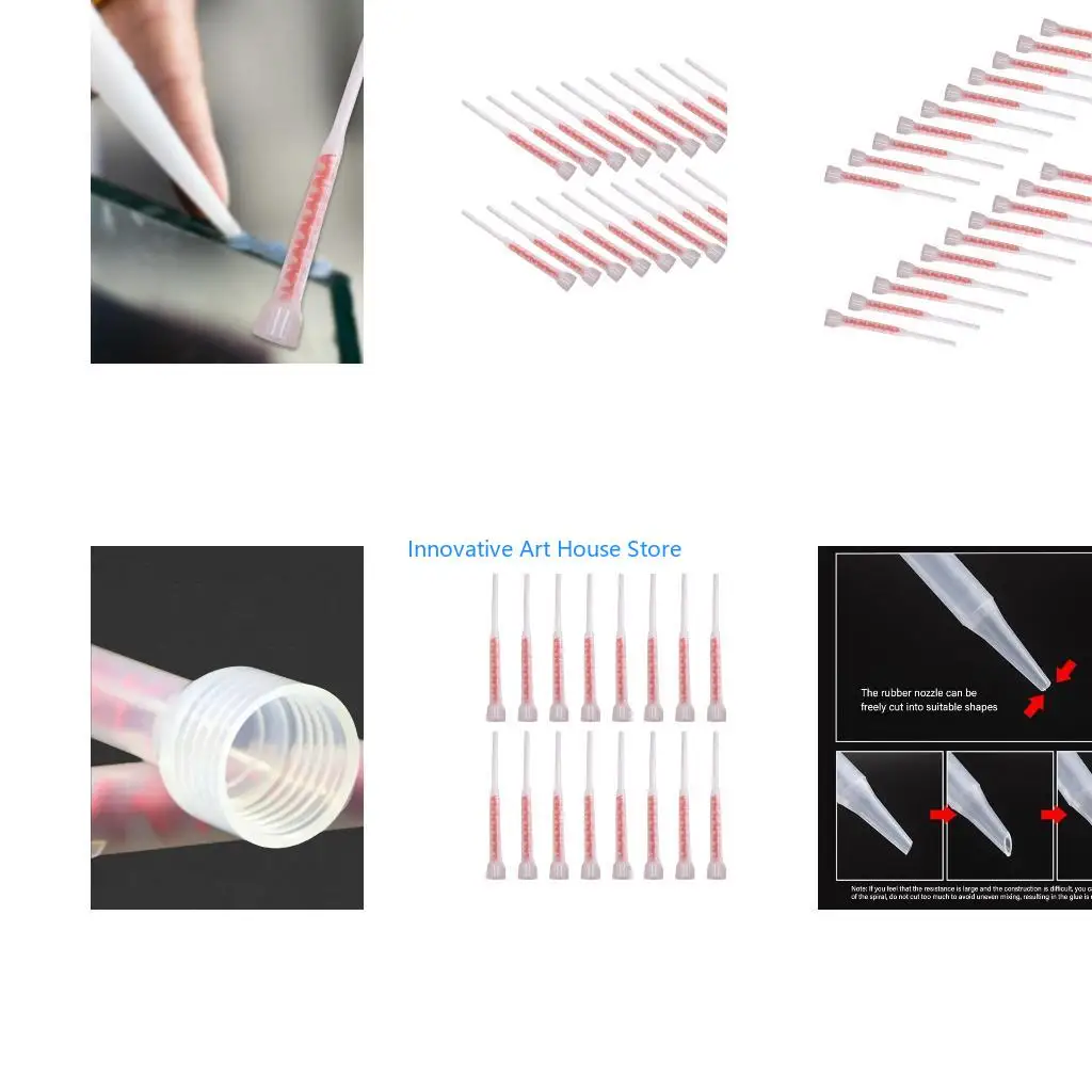 E1PC 20Pcs/pack Plastic Mixers for Injections Mortar Cartridges Redness