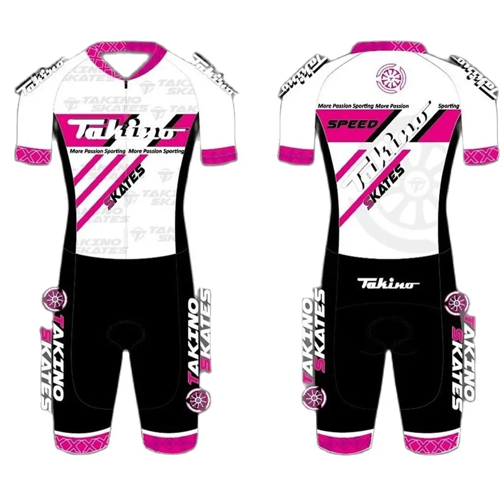 2022 Summer Takino Racing New Skinsuit Speedsuit Roller Skates Apparel Short Sleeve Lycra Tights Sportswear Pro Team Trisuit