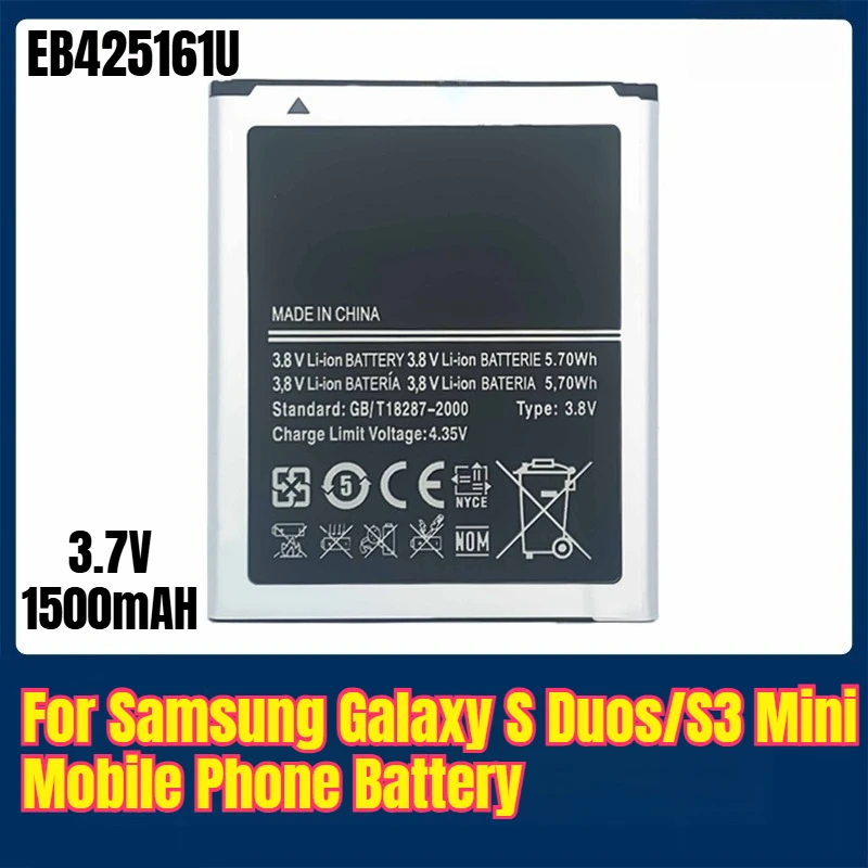 

3.7V 1500mAH EB425161U Mobile Phone Battery for Samsung Galaxy S Duos/S3 Mini