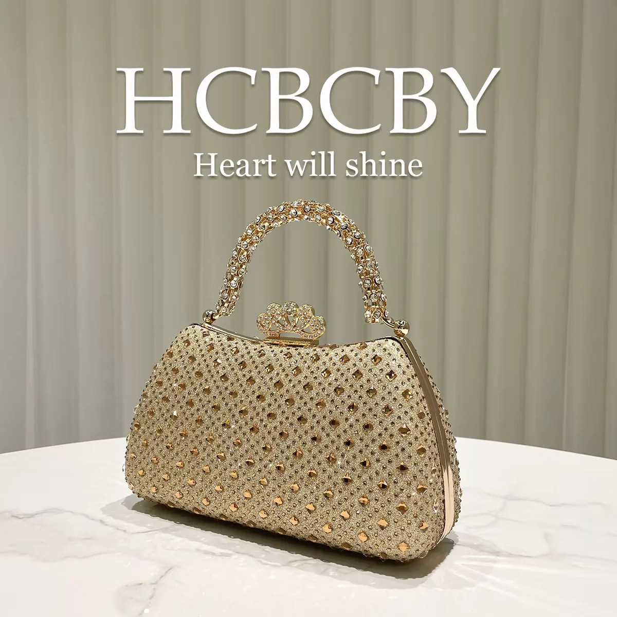 Gold Shiny Gorgeous Rhinestone Handbag, Women's Fashionable and Elegant Dinner Bag, Celebrity Evening Dress, Cheongsam Bag.