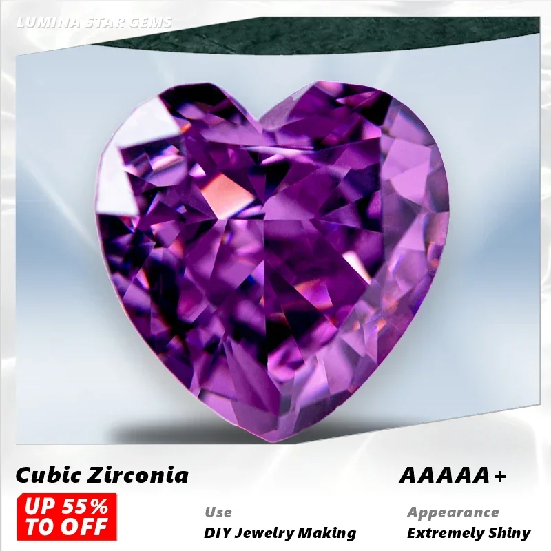 

L-кубический цирконий, измельченный льд, без сертификата, в форме сердца, темно-розово-красный цвет, подвески, бусины для колец, материал