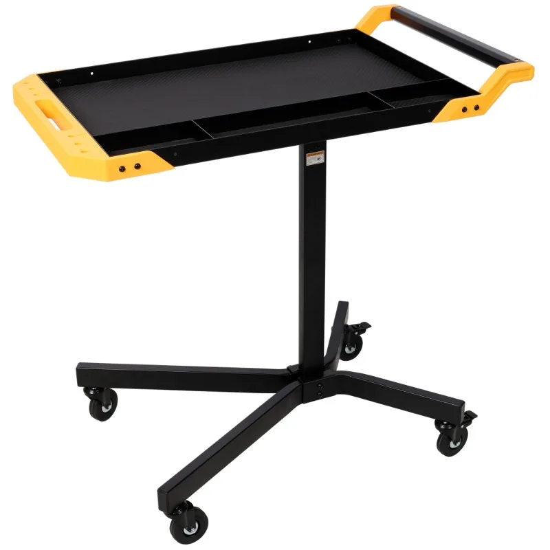 Height-Adjustable Mobile Workbench Rolling Tool Tray Table Portable Workstation for Repair Shop Heavy Duty Rolling Work Table