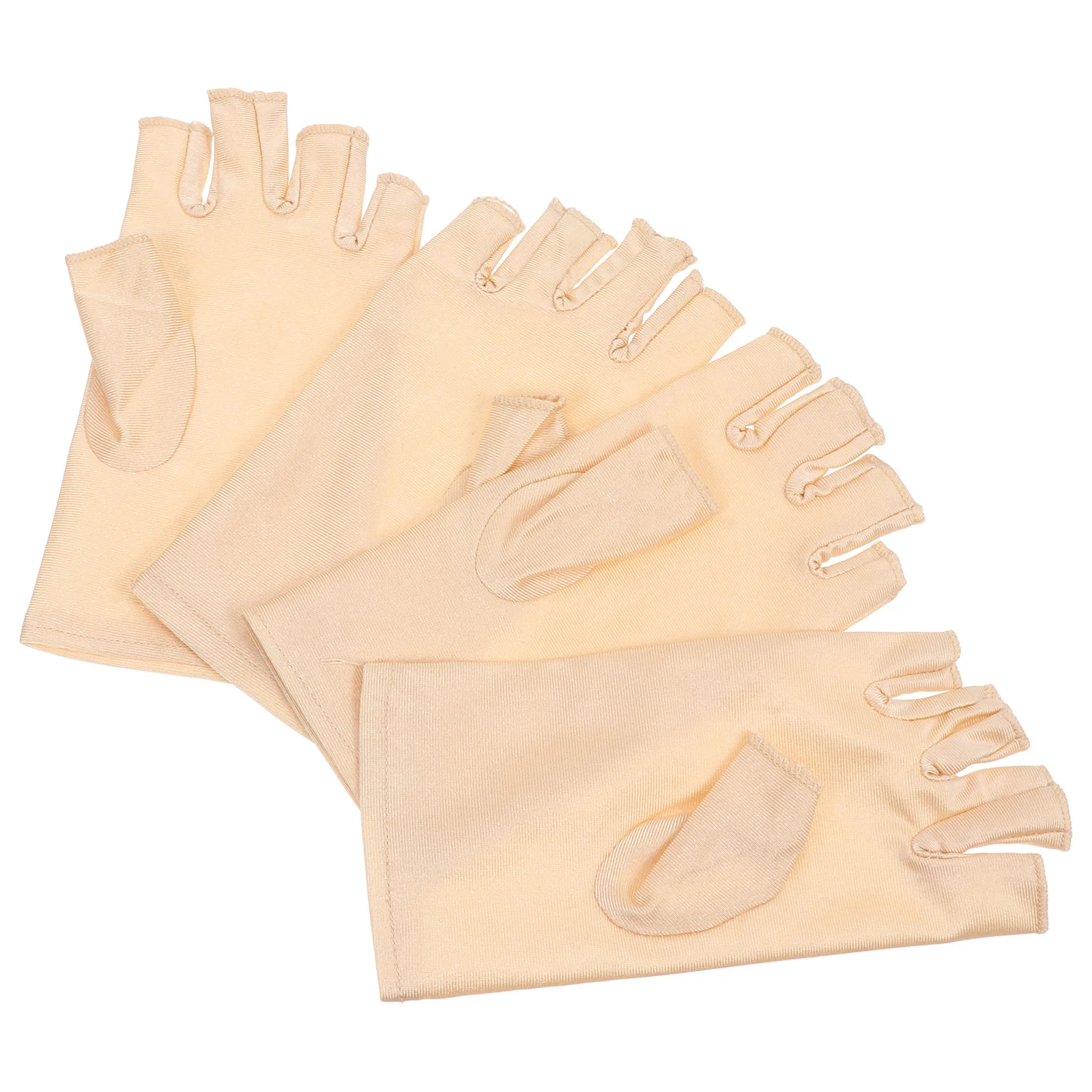 

2Pairs Breathable Sun Protection Gloves Flexible Fit for Nail Art Curing Anti-Uv Outdoor Cycling Half Finger