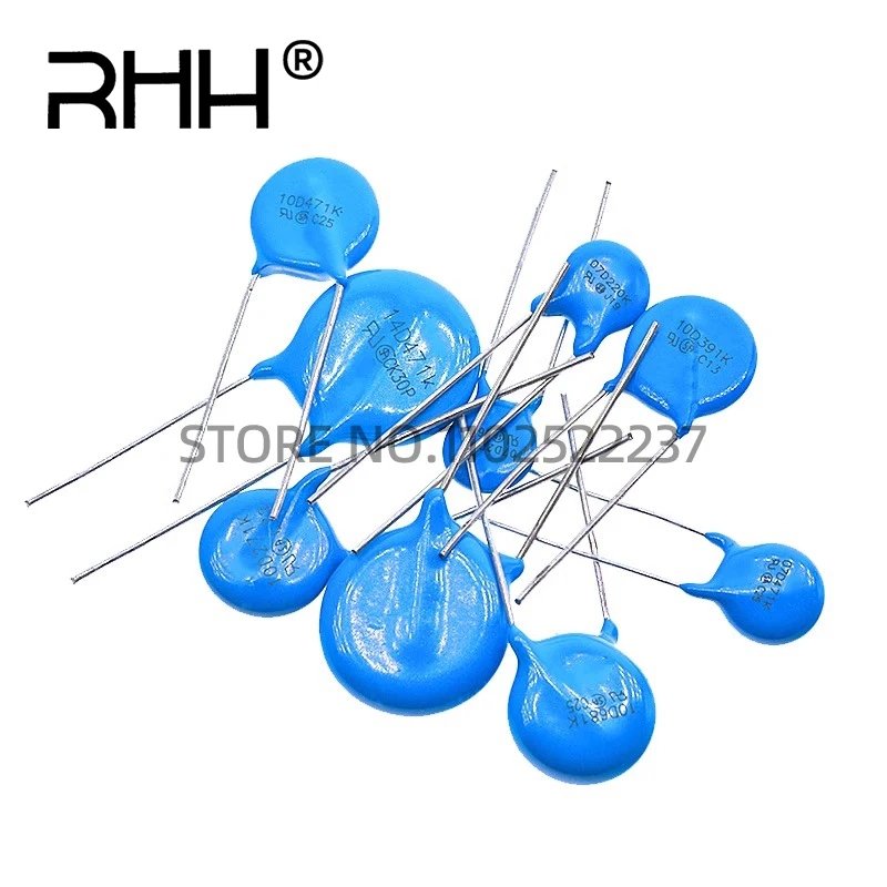 10pcs Varistor 7D/10D/14D/20D 391K/431/471/561/681/821K