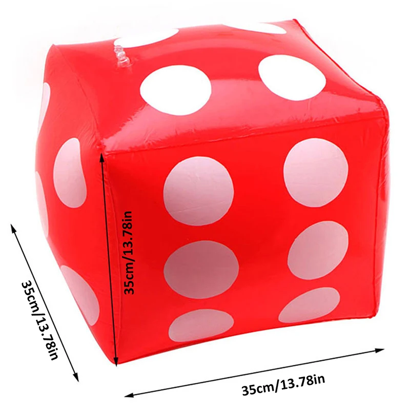 13.78 Inch Jumbo Inflatable Dice by Novelty White and Red Giant Dice for Kid Adults Game Outdoor Party Toy Children Inflated Toy