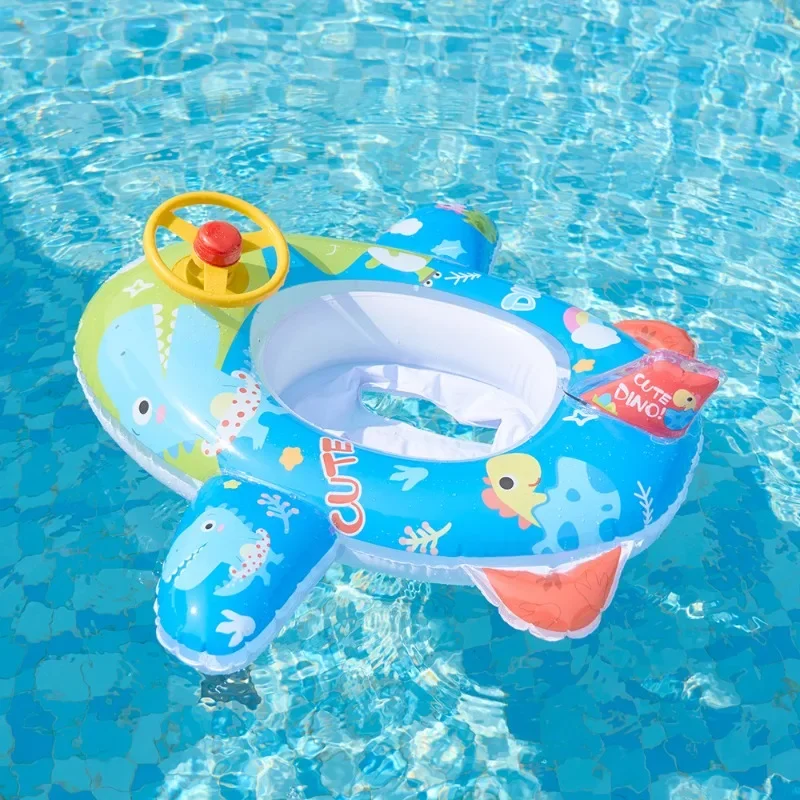 ألعاب كرتونية قابلة للنفخ على شكل حيوانات مقعد سباحة للأطفال مع عجلة قيادة لحمام السباحة في الهواء الطلق حلقة عائمة قابلة للنفخ على الماء للأطفال