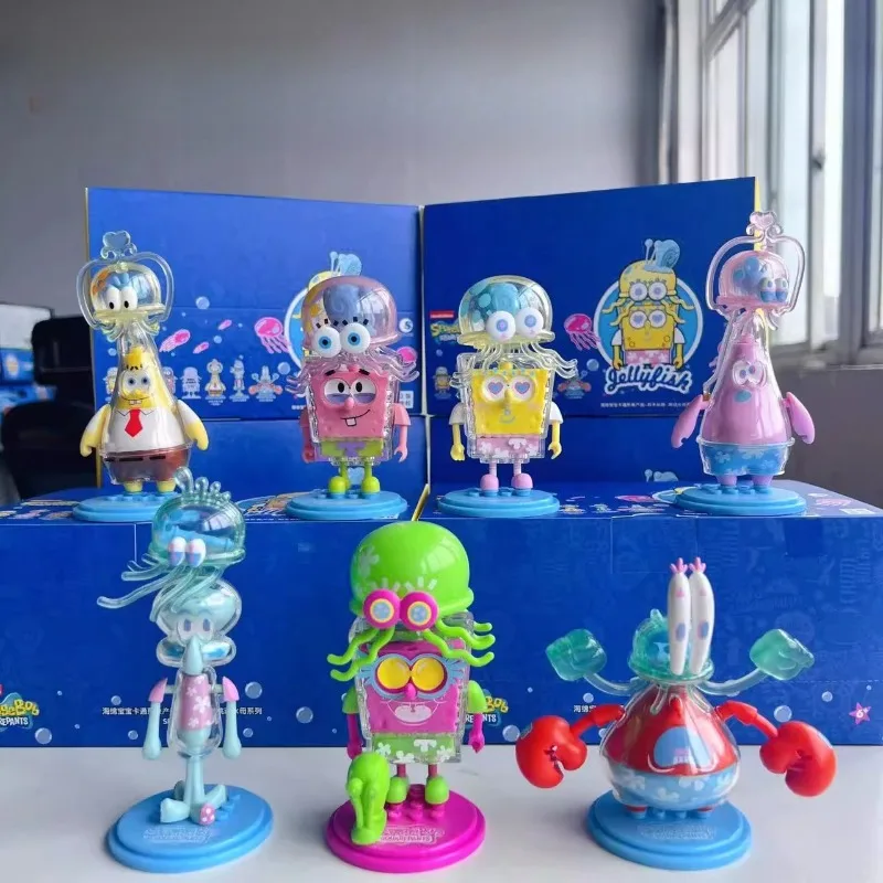 

Губка Боб SuqarePants Аниме Фигурки Патрик Кальмар Щупальца Медуза Серия Слепая коробка Коллекция игрушек Украшения Подарки для детей