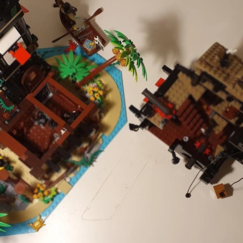 Castelo medieval modelo moc tijolos de construção pirata fortaleza residência tecnologia modular presentes feriado montar crianças brinquedos terno