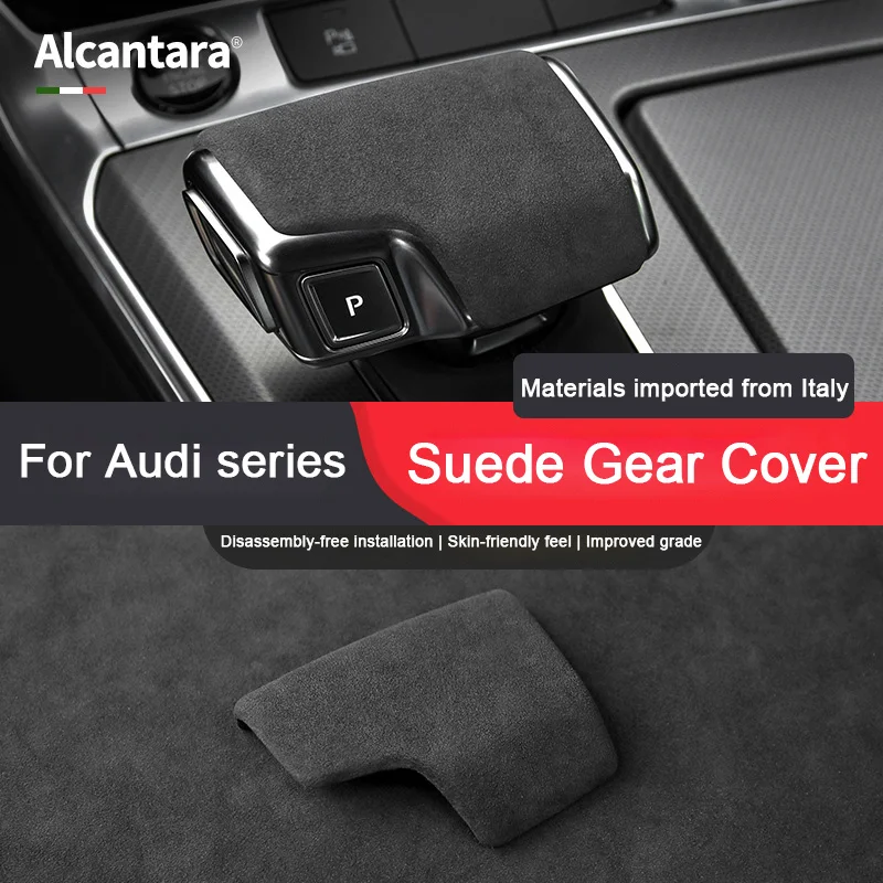 Alcantara Overlay Panel For Audi A3 A4L A5 A6L A7 Q2L Q5L Q7 S3 S4 S5 S6 S7 Gear Shift Head Knob Trim Cover Gear Lever Stick