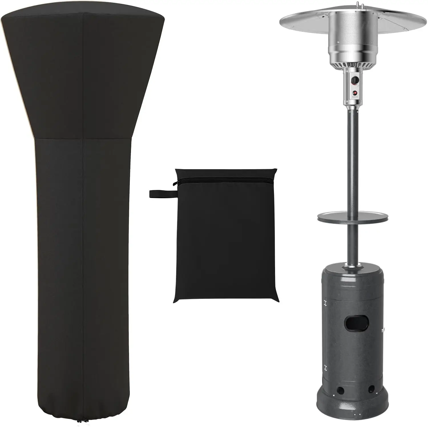 

Patio Heater Cover, Waterproof Outdoor Heater Cover with Zipper and Storage Bag, Sun Snow Resistant Dustproof Cover for
