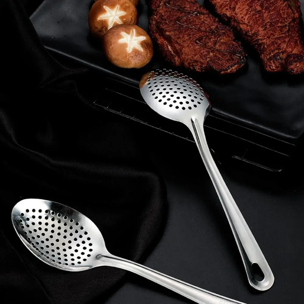 1PC Durable Stainless Steel Household Thickened for Kitchen Skimmer Scoop Colander Spoon Deep-Fried Colander Nooodle Spoon