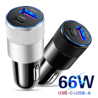 3.1A Dual USB Car Charger QC3.0 Fast Charging PD Phone Charger Auto Cigarette Lighter Adapter 12-24V for iPhone Xiaomi Huawei