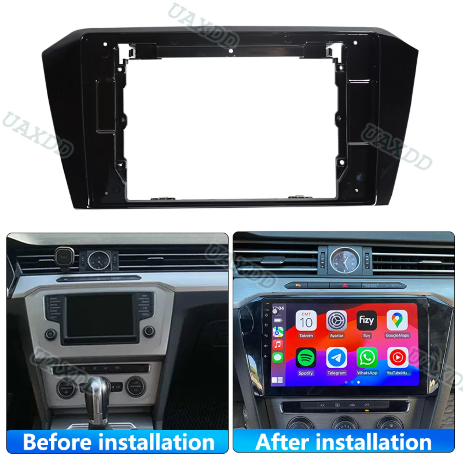Car For 2016-2024 VW MAGOTAN Passat B8 10.1INCH plastic accessories Kit panel frame fascia dashboard Automotive center console