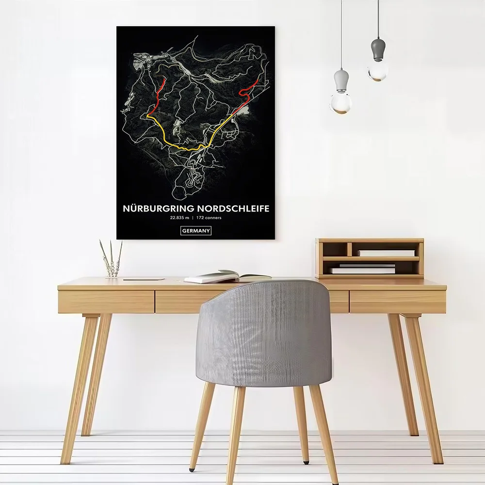 Nurburgring Circuit Poster Canvas Wall Art Personalized Print Modern Painting Perfect Gift for Living Room Decorations Wand Deko