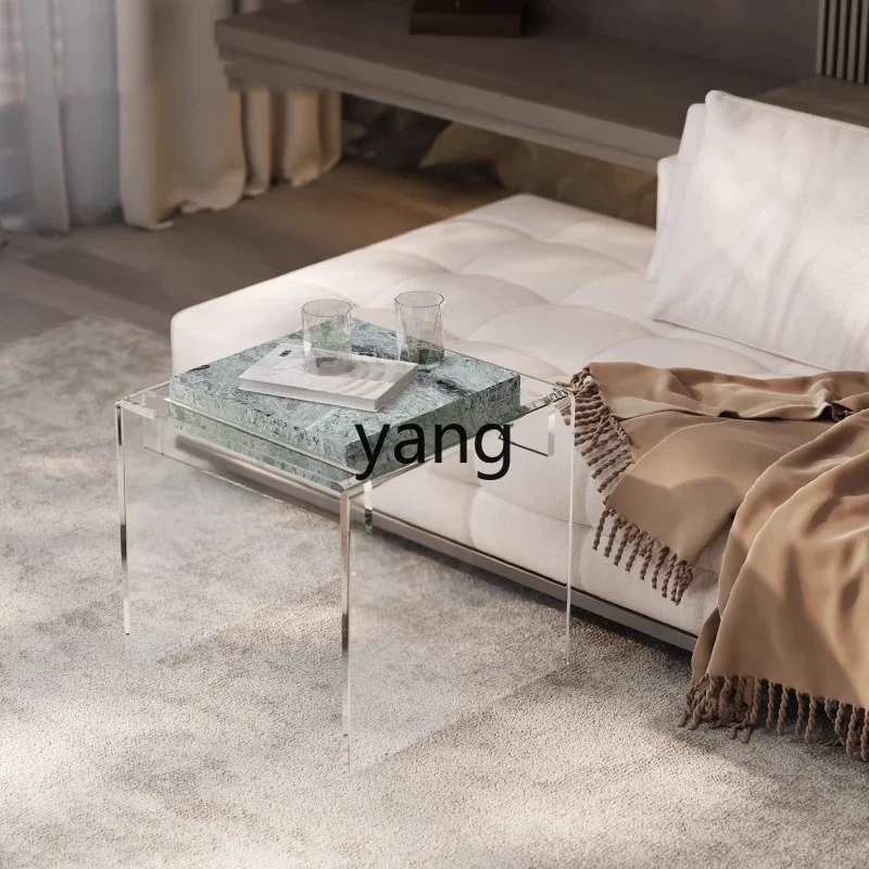 yjq natural marble suspended edge few living room acrylic creative sofa square edge few