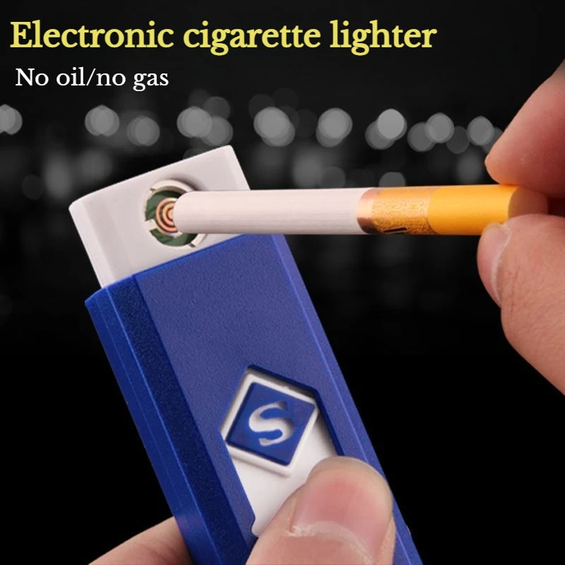 

Newest Personalized Creative Gift Lighter Windproof Electronic Cigarette Lighter USB Charging Lighter Men's Smoking Accessories