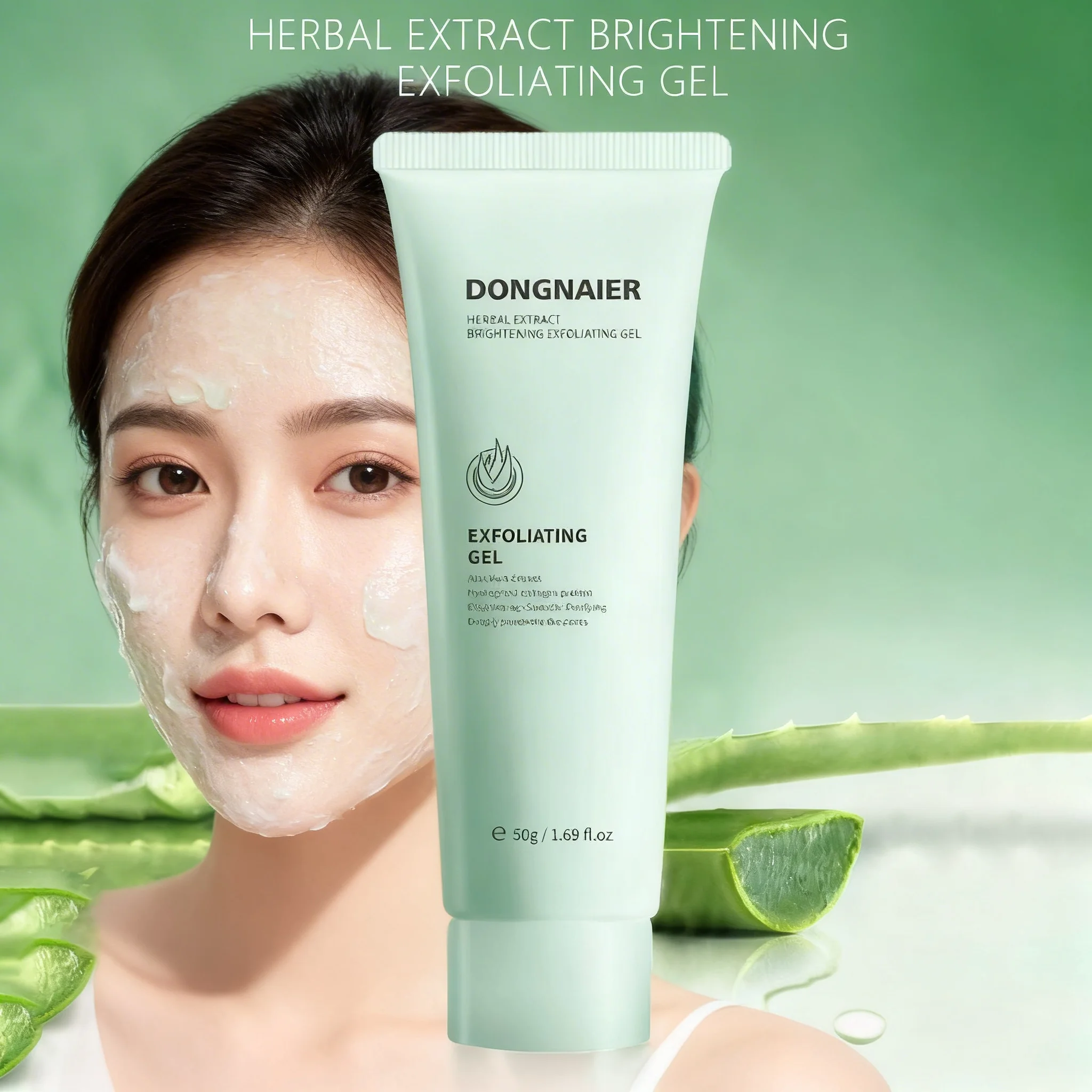 Kräuter-Peeling-Gel für Tiefenreinigung der Haut, Peeling, Feuchtigkeitspflege und Aufhellung des Teints, Gesichtspflege, 50 g, 1 Stück