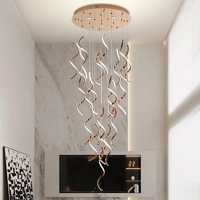 Modern home decoration crystal chandelier, stair Pendant lamp, living room Pendant lights, interior lighting