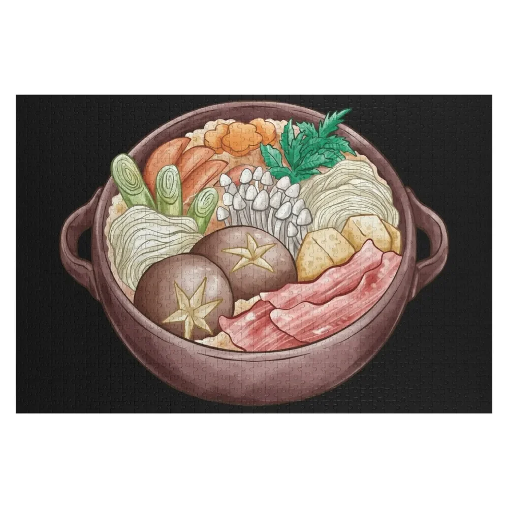 

Hot Pot Filled With Meat, Mushroom, Veggies, Tofu and Noodles Jigsaw Puzzle For Children Custom Child Gift Puzzle