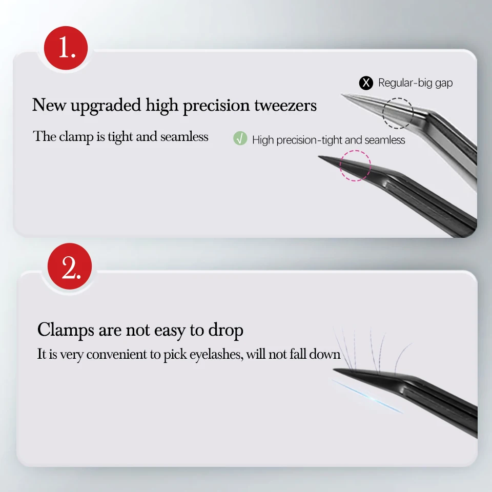 전문 속눈썹 핀셋 스테인리스 스틸 초강력 핀셋 고정밀 정전기 방지 메이크업 핀셋