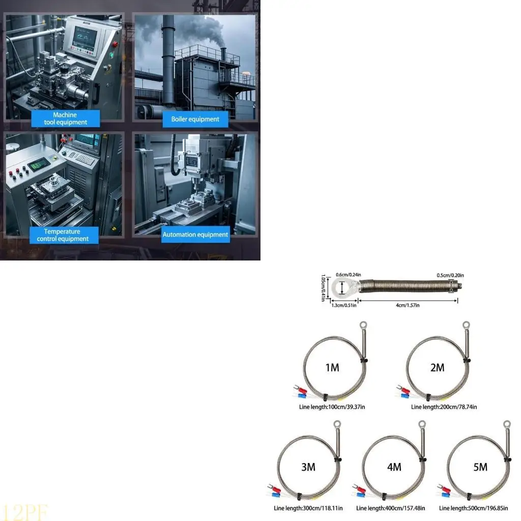 12PF Fast Response K Type Metal Patches Thermocouple Sensors Suitable For 0-600℃ Temperature Ranges Mechanical Applications