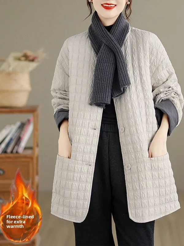 

Высококачественное женское цветное легкое свободное повседневное круглое хлопковое джинто, зимнее новое женское пальто из бамбукового волокна