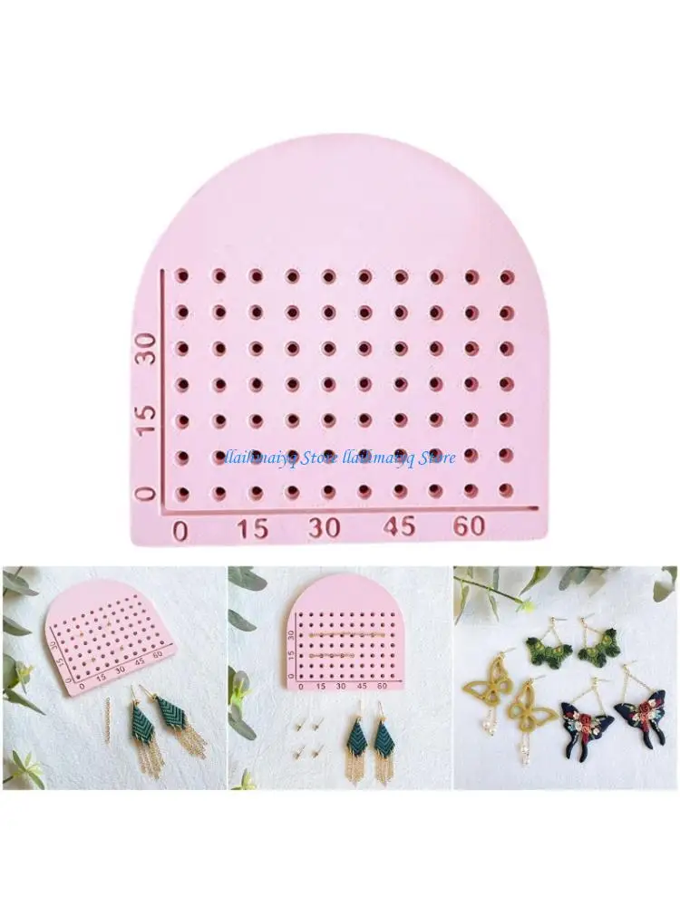 573B Jewelry Chain Measuring Guide Board With Engraved Scale and Hole 8 x 8 3.15 Inch Layout Jig for DIY Jewelry Making and