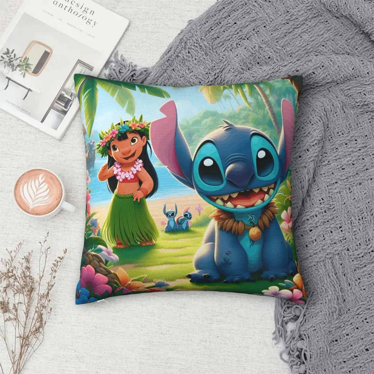 ليلو وستيتش سادات البوليستر السرير سيارة لطيف الكرتون كيس وسادة الإبداعية ديكور المنزل المخدة 40*40 #4