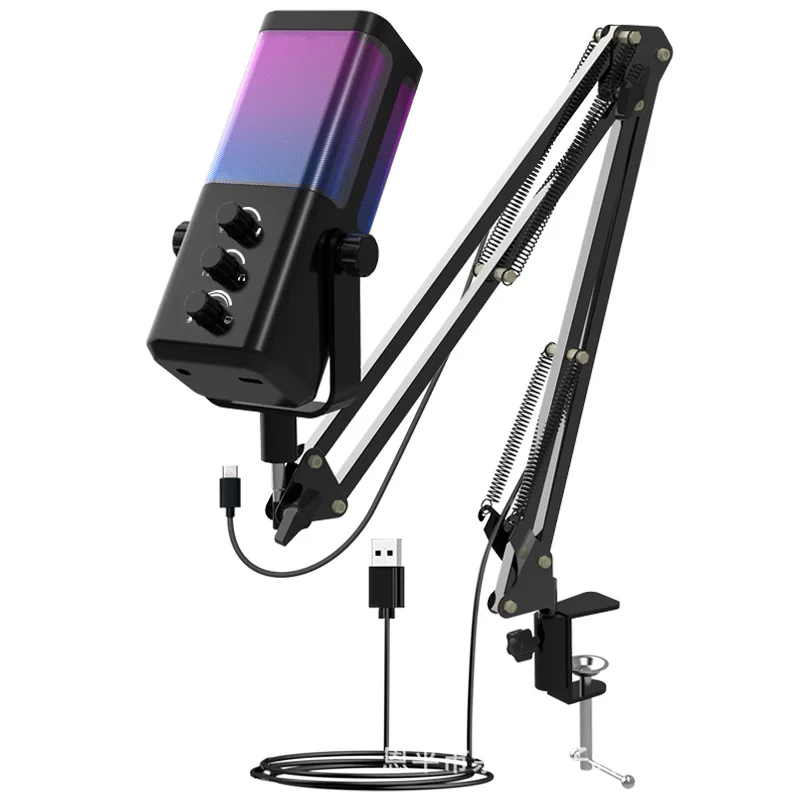 Professional USB Condenser Microphone for Computer Phone Universal Live Streaming K Song Recording Gaming Mic