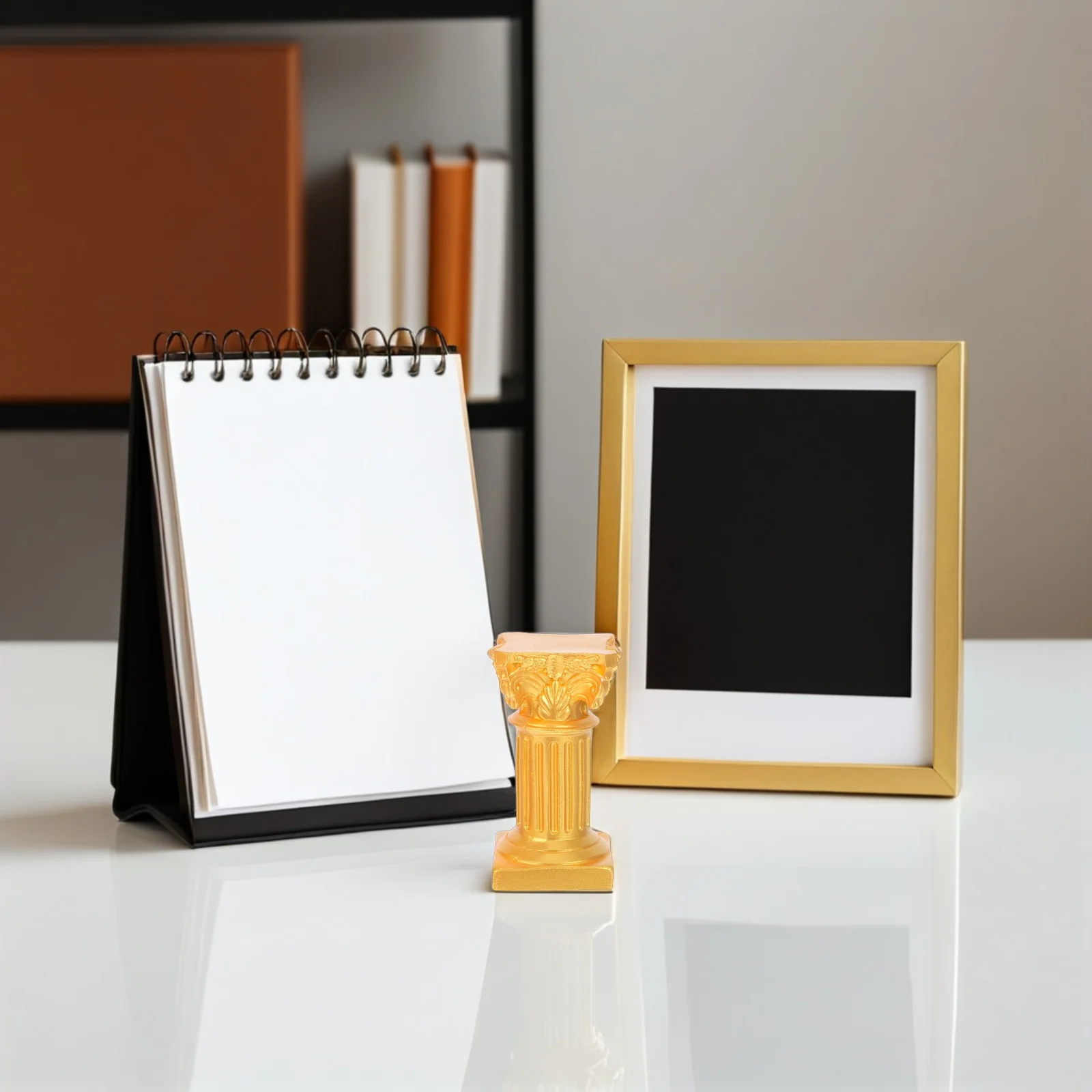 

4 Pcs Holder Roman Column Candlestick Sand Table Pillar Decor Decorate Desk Decoration Statue Golden Stand Mini
