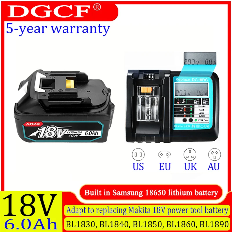 

18V 6Ah for Makita BL1860 rechargeable power tool battery, equipped with for Makita replacement battery BL1860B BL1860 BL1850