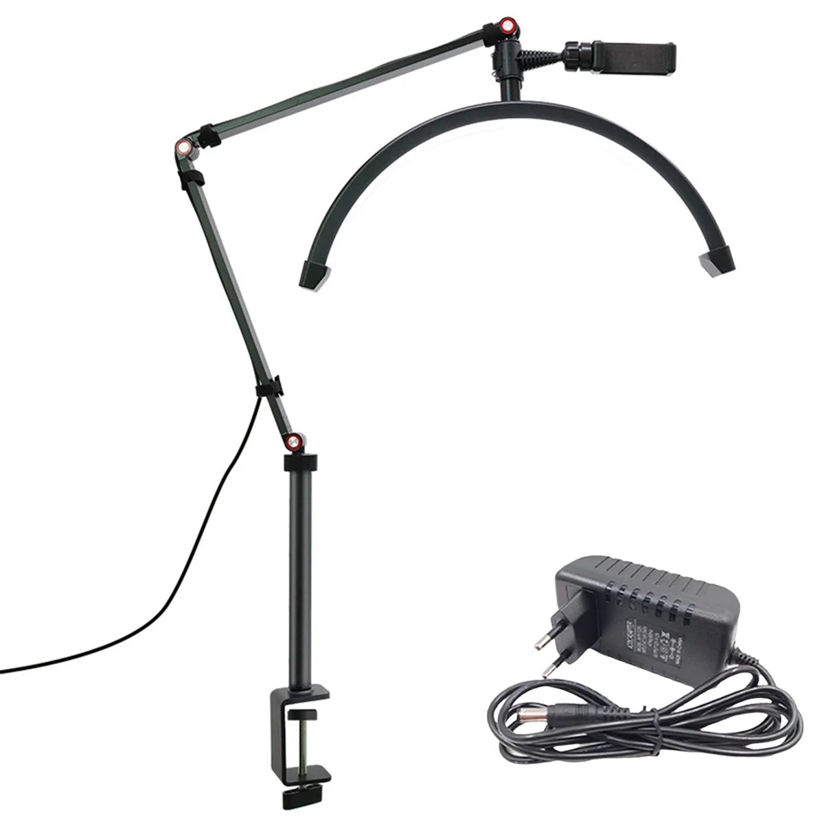 

20 Вт 16 дюймов U-образная светодиодная лампа в форме полумесяца для красоты, кольцо для татуировки бровей, салон красоты, лампа для наращивания ресниц, черная вилка европейского стандарта