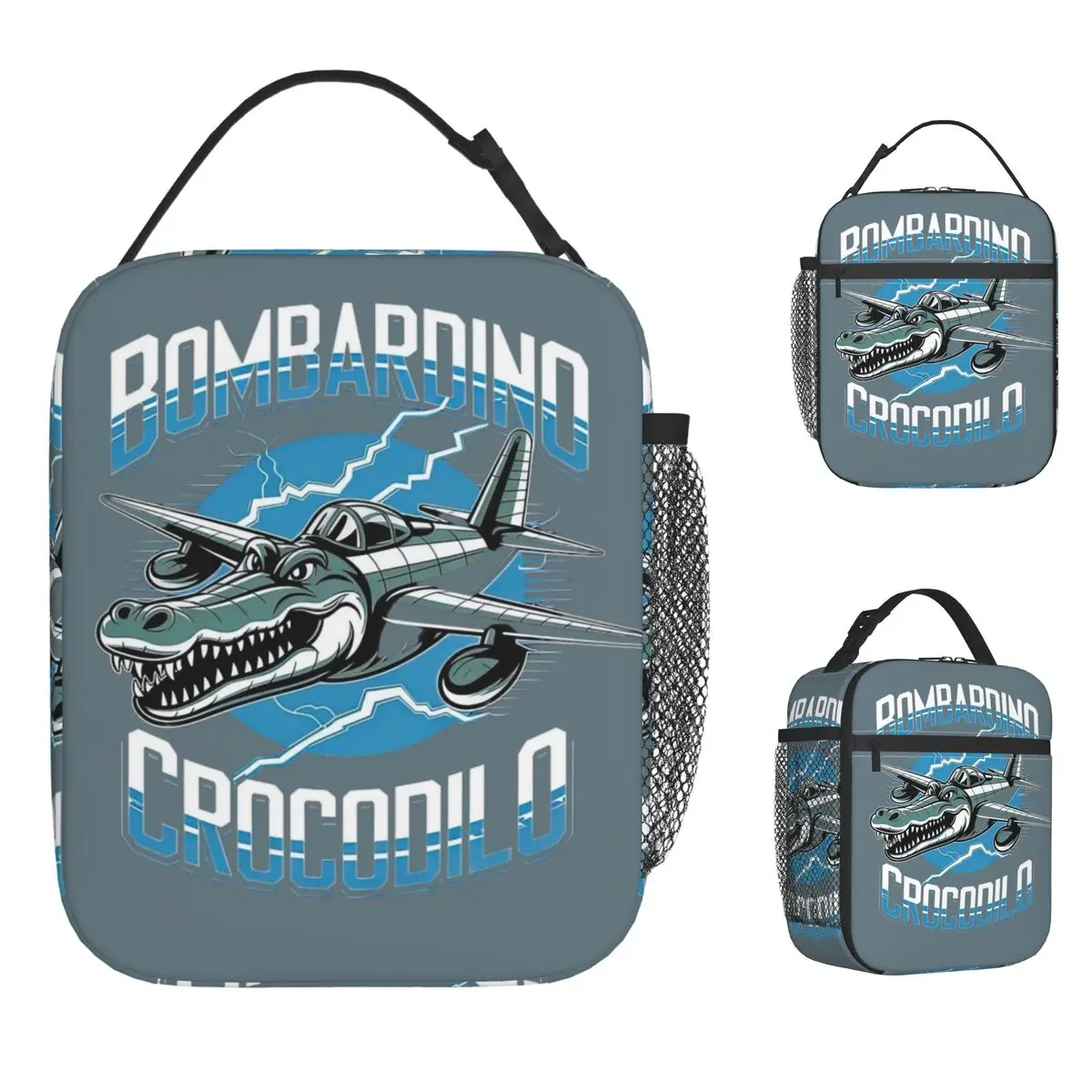 Italian Brainrot Bombardino Crocodilo Lunch Bag Girls Lunch Box Fun Picnic Cooler Bag Portable Insulated Waterproof Thermal