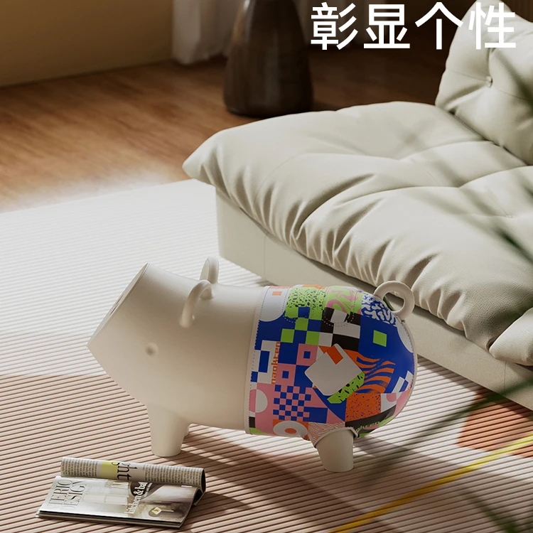 Naokten Brain Pain Creative Can Store Simple Side Cartoon Pig Children's Tea Table