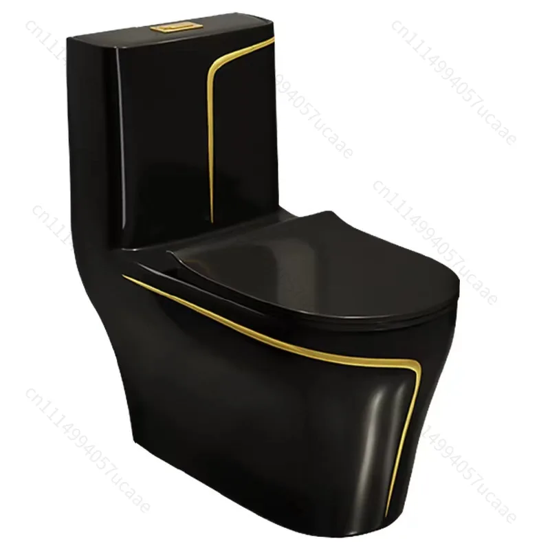 High Quality Luxury Europe Style Black Gold Ceramic Toilet for All People