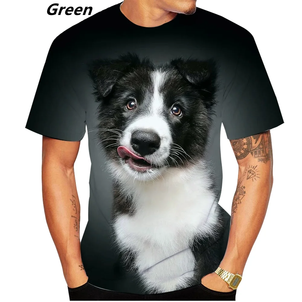 New Design Border Collie 3D Printed T-shirt Funny Stylish Mens and Womens Casual Short Sleeves Personality T-shirt