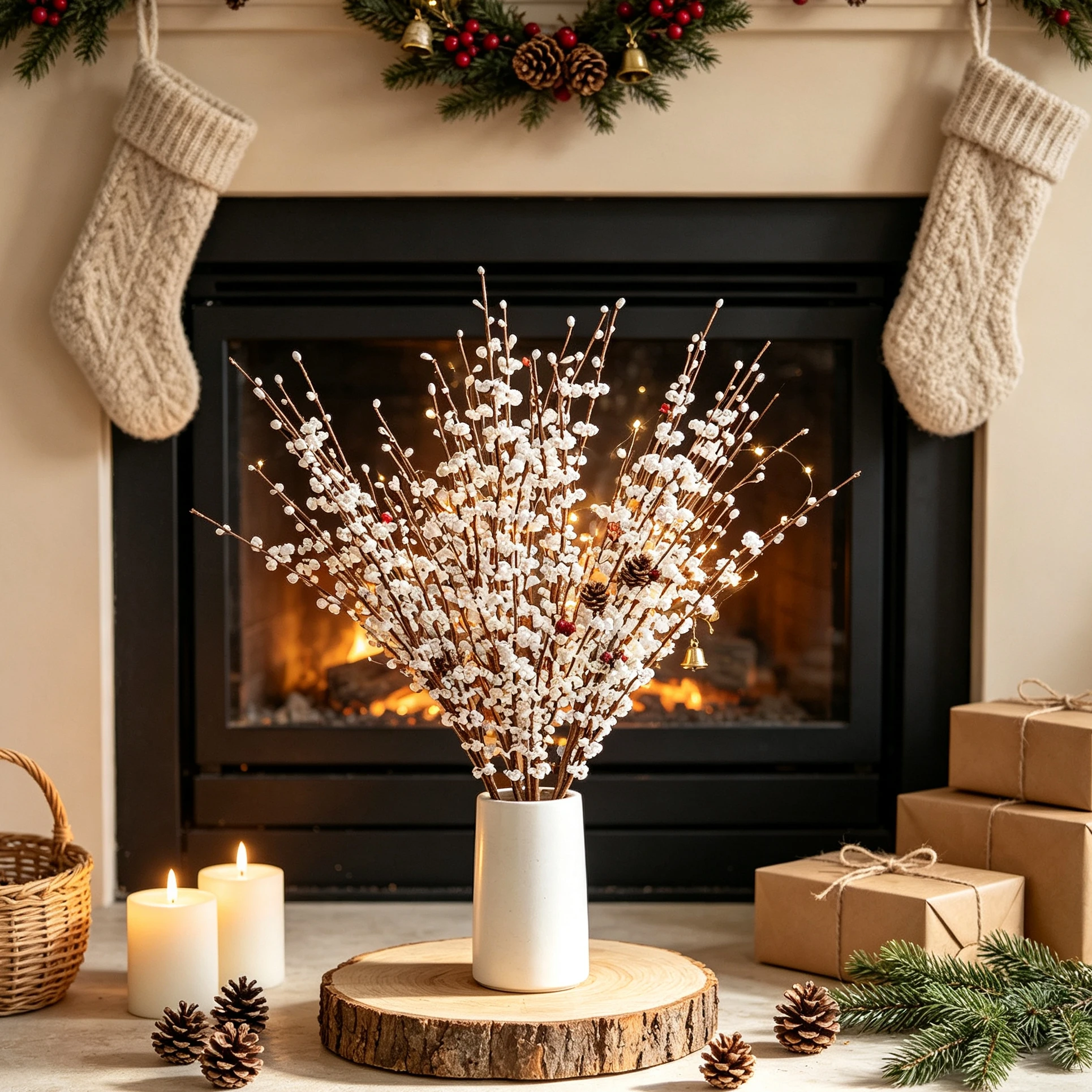 4/8pcs Artificial Flower Jasmine Wedding Bridal Bouquet Christmas Trees Home Vases Gardens Courtyard Outdoor DIY Gifts Box Decor