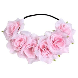 Girl Crown Floral Rose Flower Headband Mexican Flower Headband Wedding Hair Headpiece DIY Party Bride Garland Princess Wreath