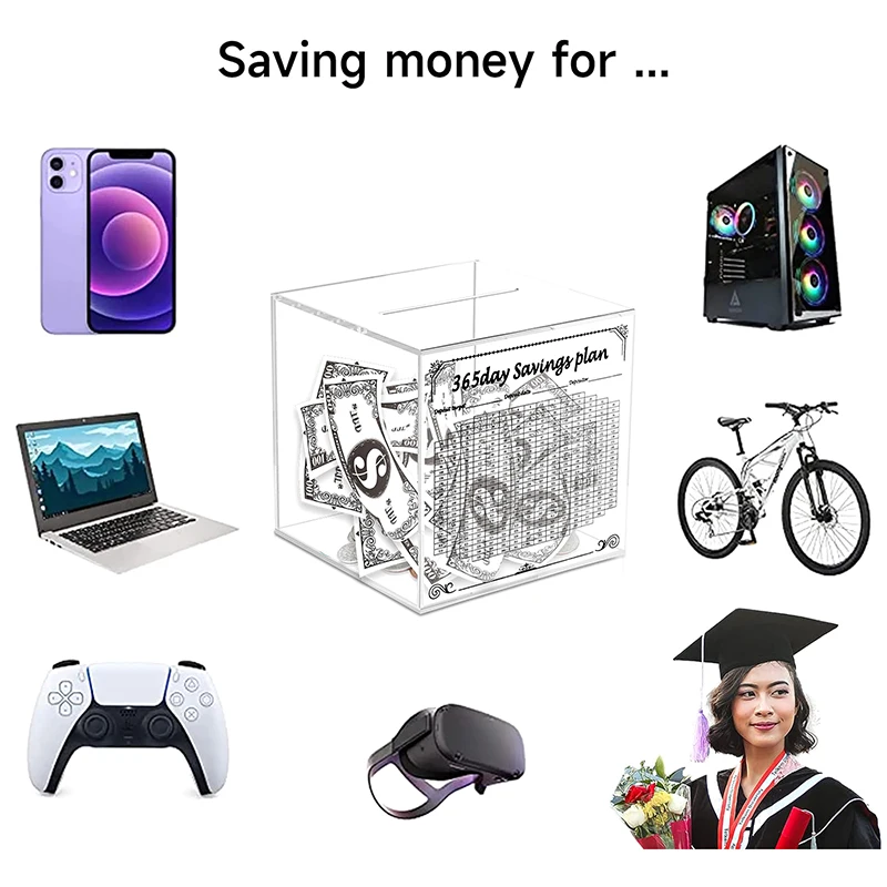 365 Day Acrylic Piggy Bank Money Bank For Adults Must Break To Open Transparent Money Saving Enduring Money Bank Study Money Box