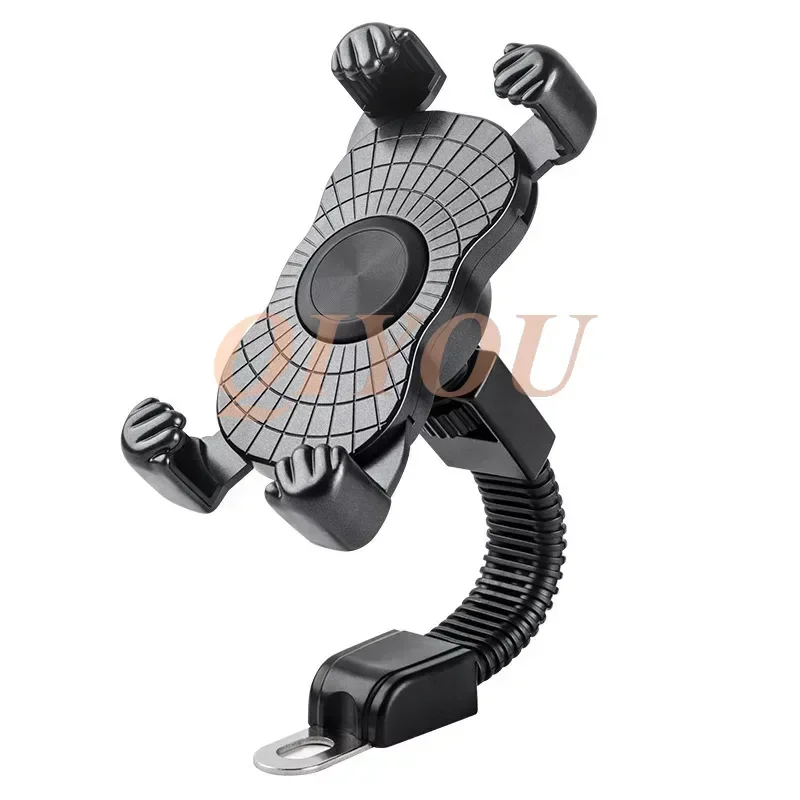

New Bike & Motorcycle Phone Mount Motorcycle Handlebar Cell Phone Clamp Shockproof Scooter Phone Clip Easy To Install, Black