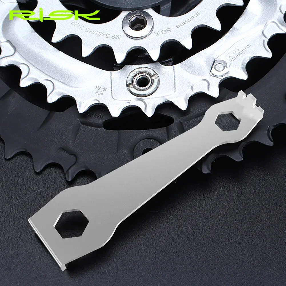 

Bicycle Chainring Crankset Bolt Nut Screw Chain Ring Wrench 9/10mm Steel MTB Road Bike Removal Tools Silver Cycling Accessories