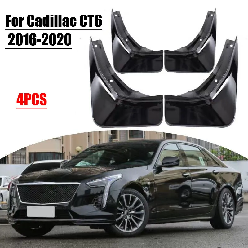 

For Cadillac CT6 2016-2020 Paint Black Mud Flaps Splash Guards Fender Mudguards