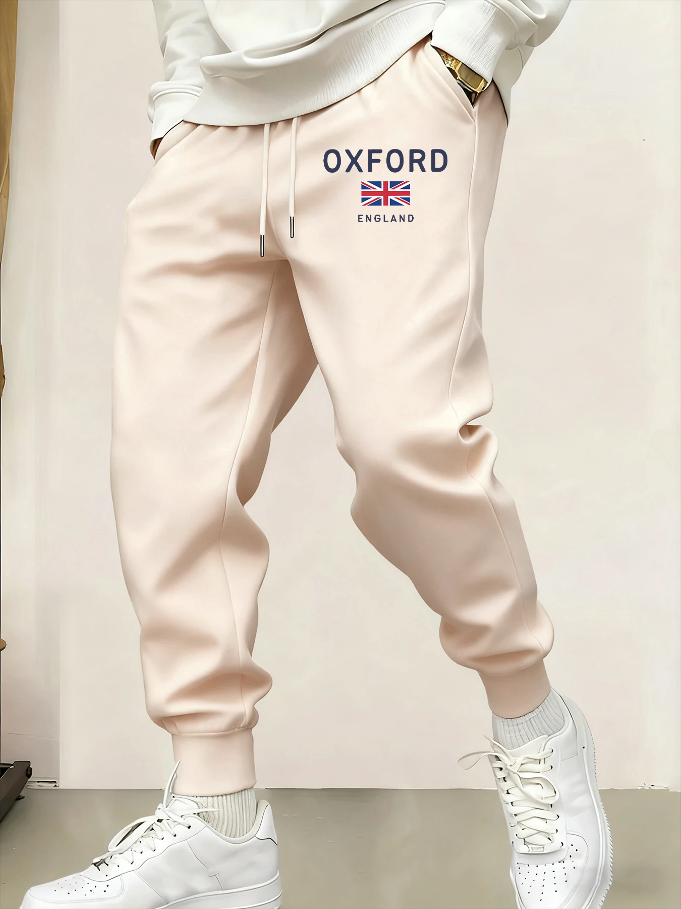

Oxford England Letter And Flag Design Man'S Sweatpants Y2K Elastic Waist Pants Soft Unisex Sweatpant Autumn Fashion Trousers