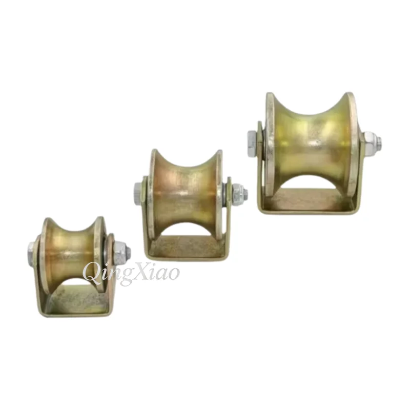 U Type Wide Thickened Color Steel Pulley Sliding Door Track Pulley Roller Tube Wheel Round Tube Track Wheel