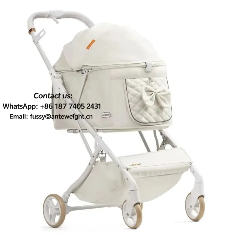 Portable Outdoor Pet Stroller for Cat and Dog up to 50lbs Foldable Adjustable with Comfortable Cup Holder Umbrella for Walking