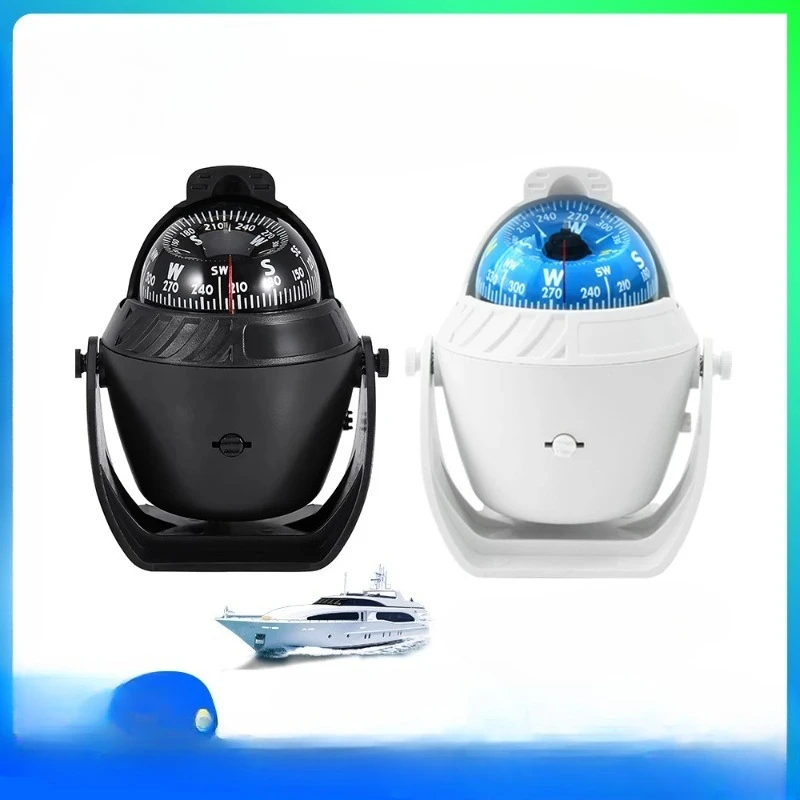 ボール型ナビゲーションコンパス-ledダイヤル付き-海上ピボット式マリンボートコンパス-防滴電子コンパス-rvヨットハイキング用