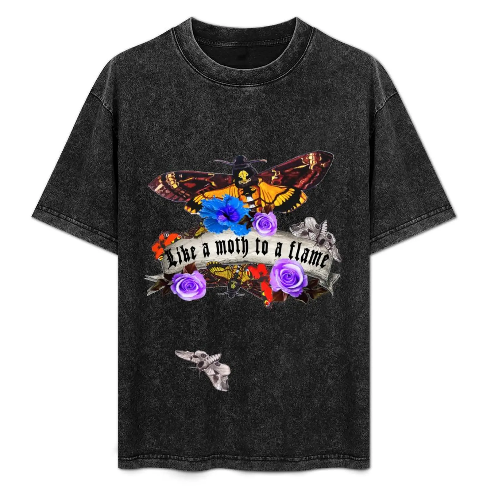 LIKE A MOTH TO A FLAME T-Shirt oversized kawaii clothes vintage anime t shirts mens designer t shirt