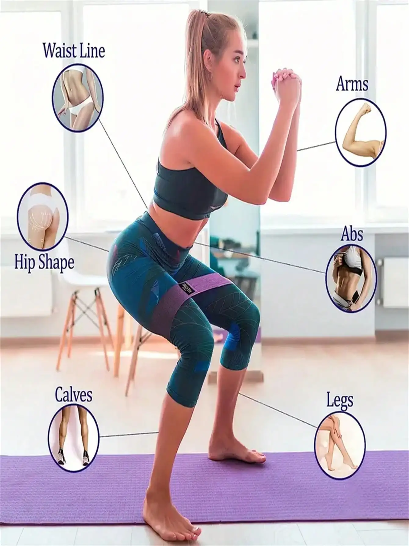 Resistance Band Fitness Buttocks Expansion Fitness Cloth Rubber Band Elastic Expander Suitable for Home Exercise Sport Equipment view 3